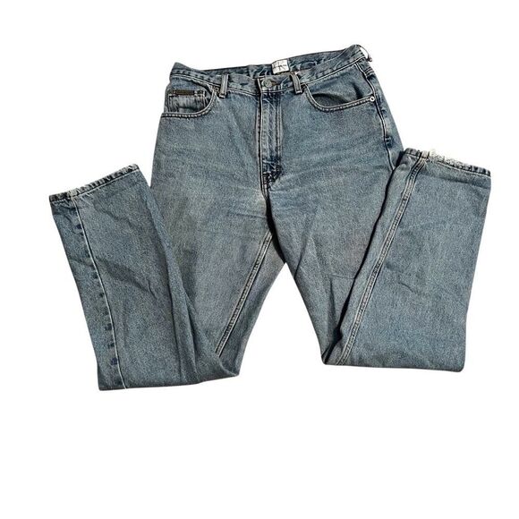 90s CK Calvin Klein Vintage Y2K Denim Jeans Light Blue Wash Mens Easy Fit 31 - Picture 4 of 14
